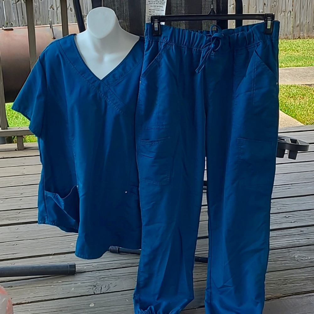 Teal blue scrub set